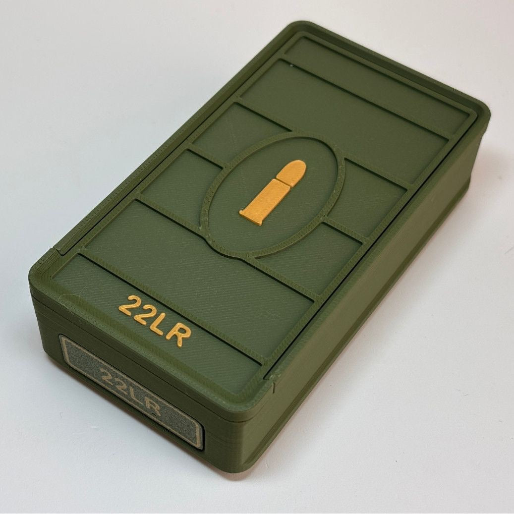 3D Printed 22LR Bullet Storage Box with Sliding Lid