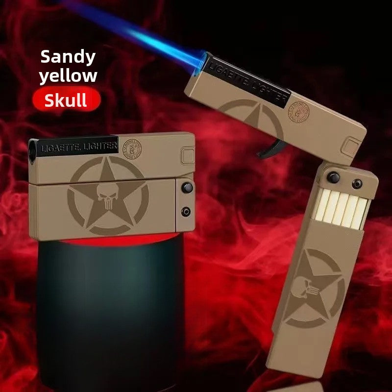 New Creative Personality Windproof Straight Folding Lighter
