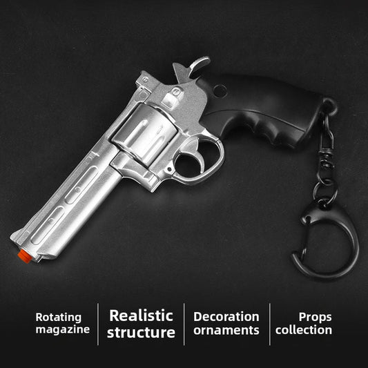 1:4 Mini Rotating Mechanical Revolver Keychain