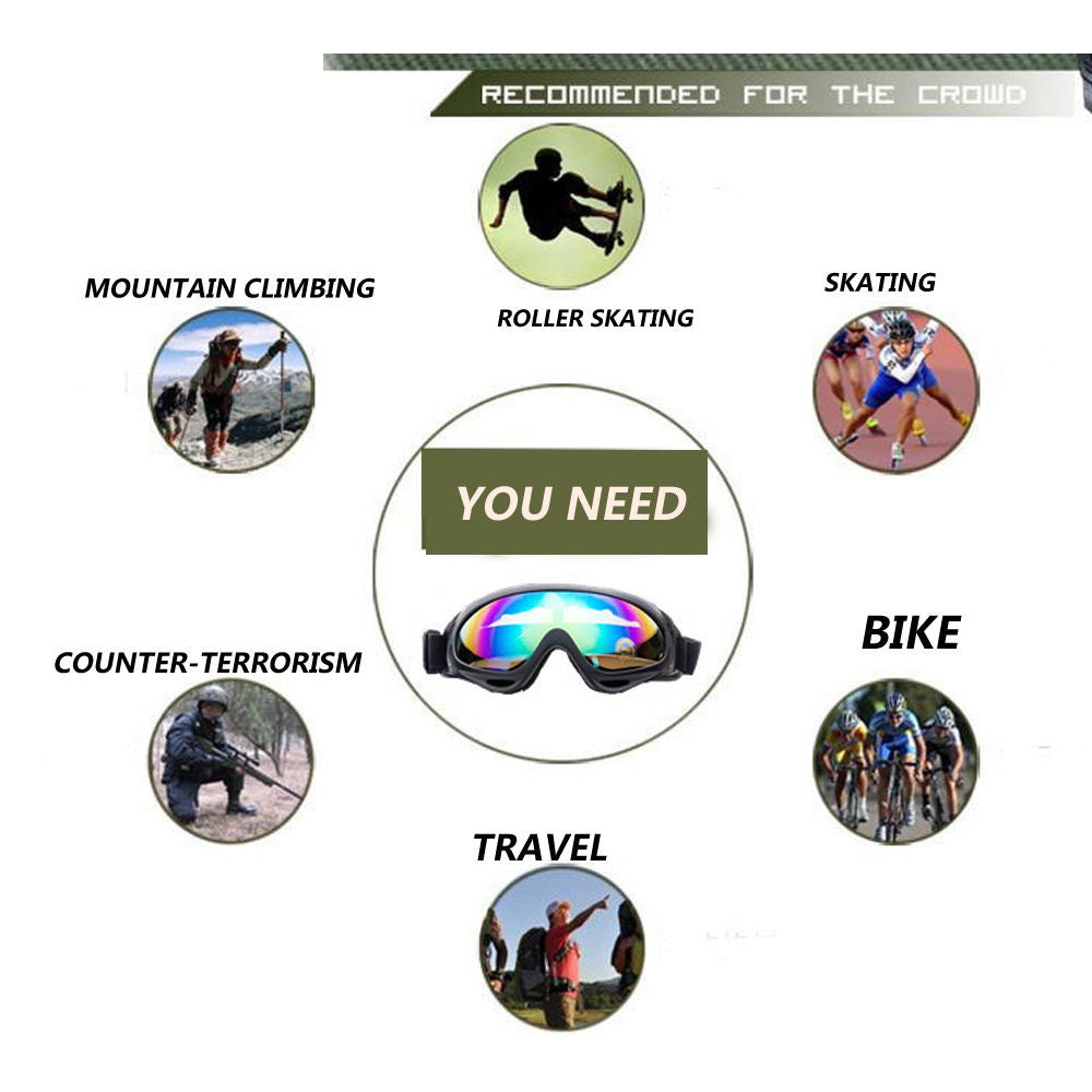 X400 Colorful Lens Adult Goggles Outdoor Wind And Sand Safety Glasses