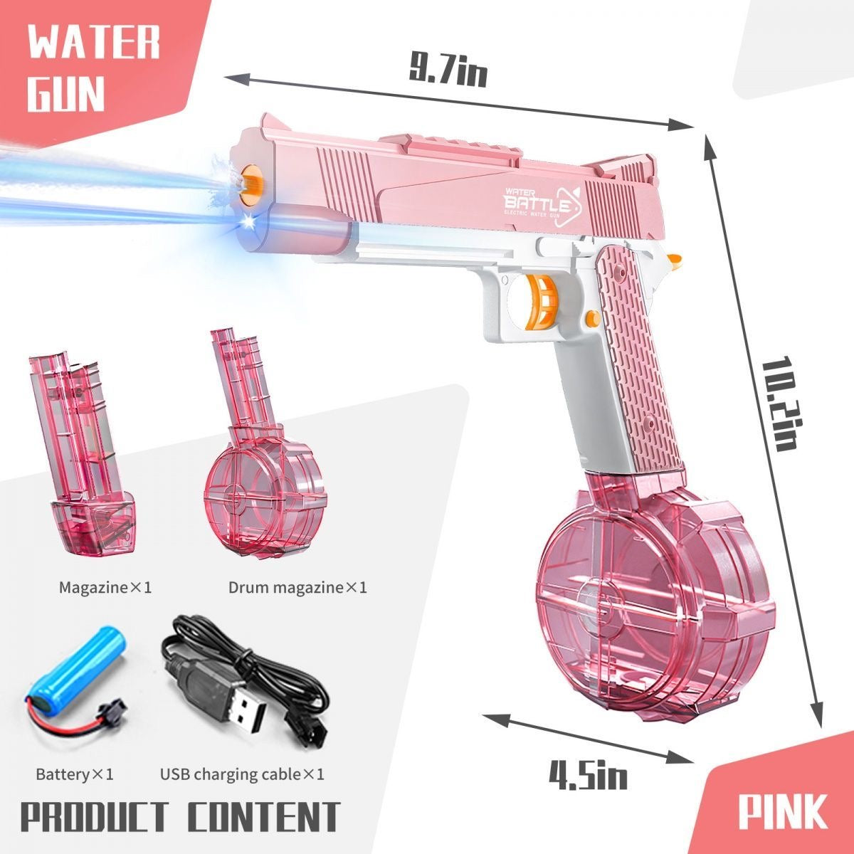 1911 Electric Continuous Toy Water Gun-Large Capacity Water Gun
