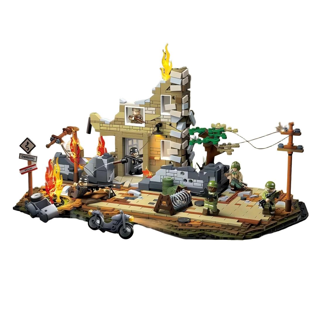 WWII Western Front City Campaign Military Ruins Building Block Set