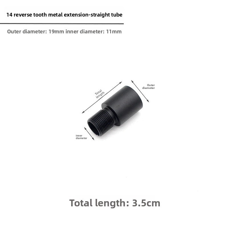 14mm CCW Threaded Metal Extension Straight Tube Universal Sleeve