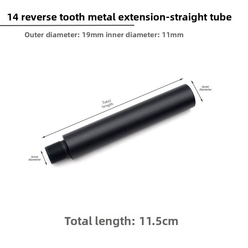 14mm CCW Threaded Metal Extension Straight Tube Universal Sleeve