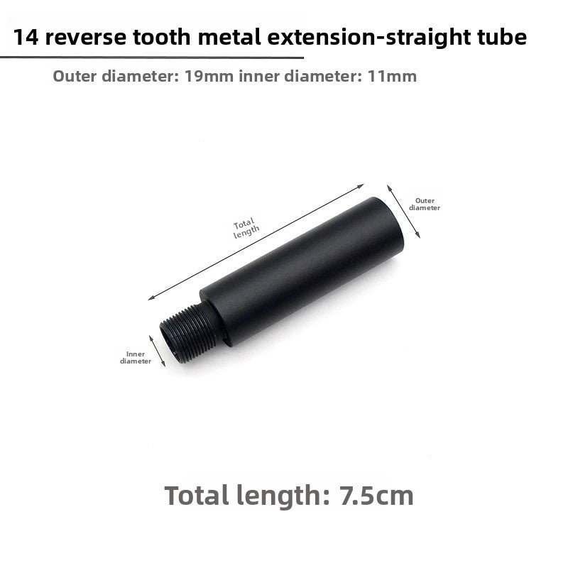 14mm CCW Threaded Metal Extension Straight Tube Universal Sleeve