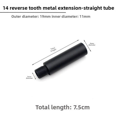 14mm CCW Threaded Metal Extension Straight Tube Universal Sleeve