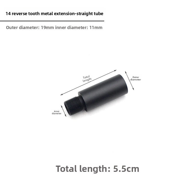 14mm CCW Threaded Metal Extension Straight Tube Universal Sleeve