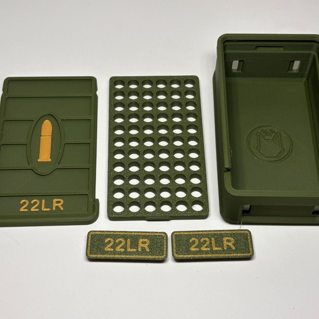 3D Printed 22LR Bullet Storage Box with Sliding Lid