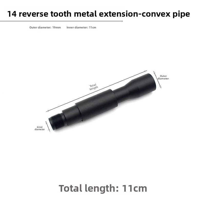 14mm CCW Threaded Metal Extension Concave And Convex Tube Universal Sleeve
