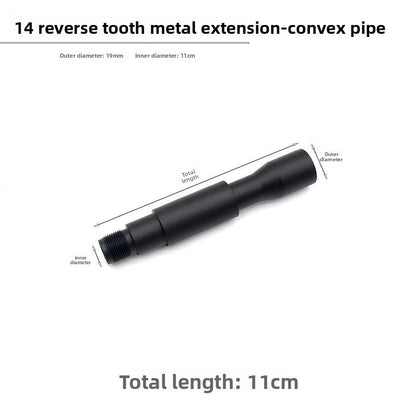 14mm CCW Threaded Metal Extension Concave And Convex Tube Universal Sleeve