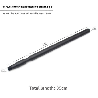 14mm CCW Threaded Metal Extension Concave And Convex Tube Universal Sleeve