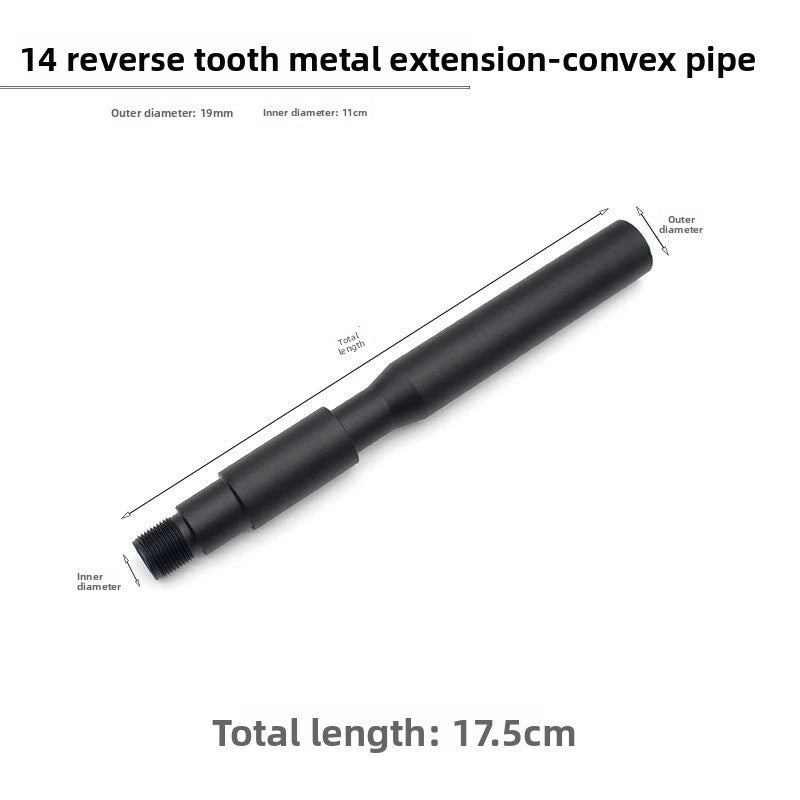 14mm CCW Threaded Metal Extension Concave And Convex Tube Universal Sleeve
