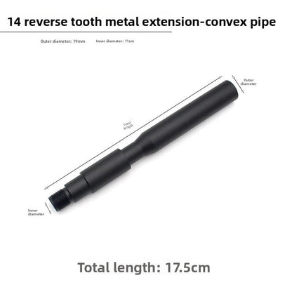 14mm CCW Threaded Metal Extension Concave And Convex Tube Universal Sleeve