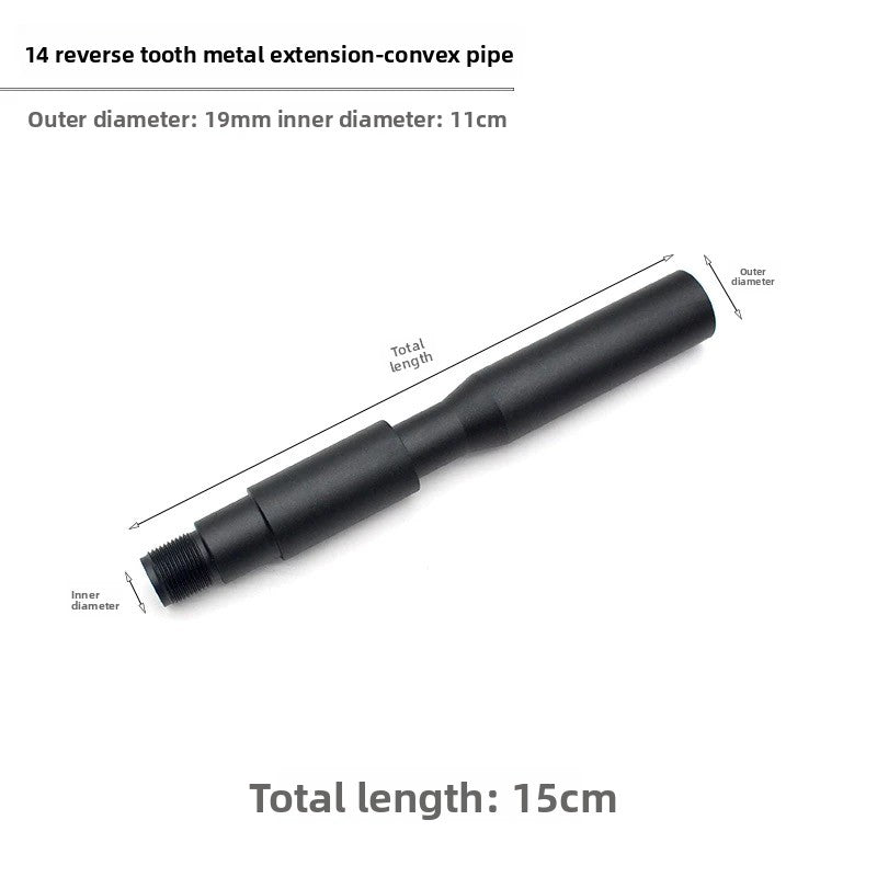14mm CCW Threaded Metal Extension Concave And Convex Tube Universal Sleeve