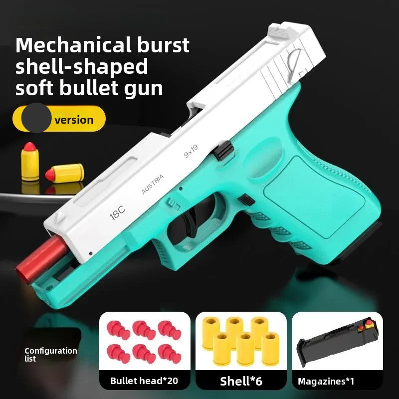 18C Automatic Rapid-Fire Shell Ejection Pistol Toy Gun