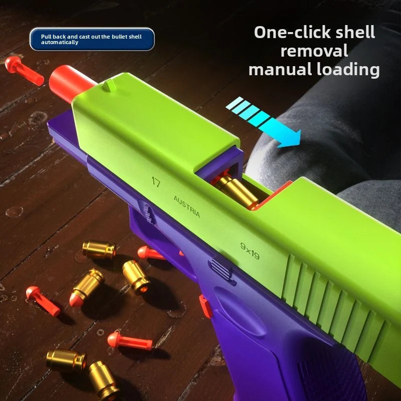 3D Printed Mini Shell Ejection Soft Bullet Gun - Children's Toy Gun