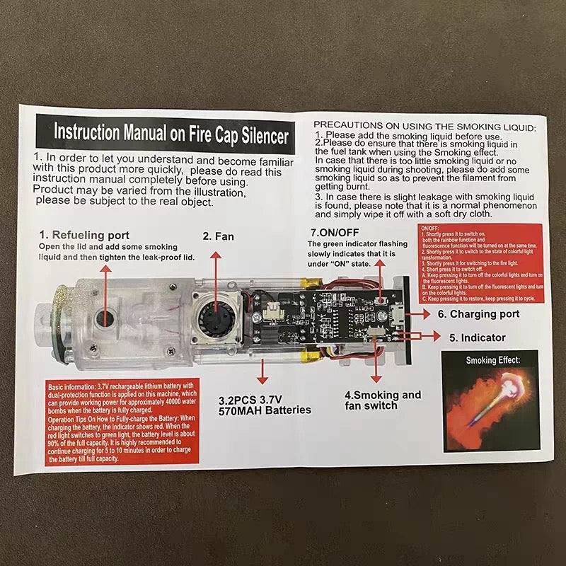 New Metal Rainbow Smoke Tracer Silencer