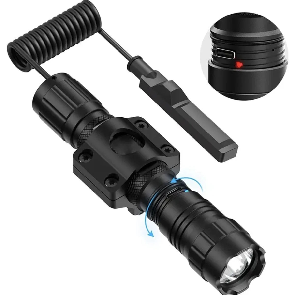 1500 Lumen High-Intensity Metal Tactical Flashlight