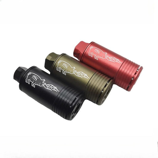 14mm CCW Fire-Breathing Pig Luminous Sensor Metal Muffler