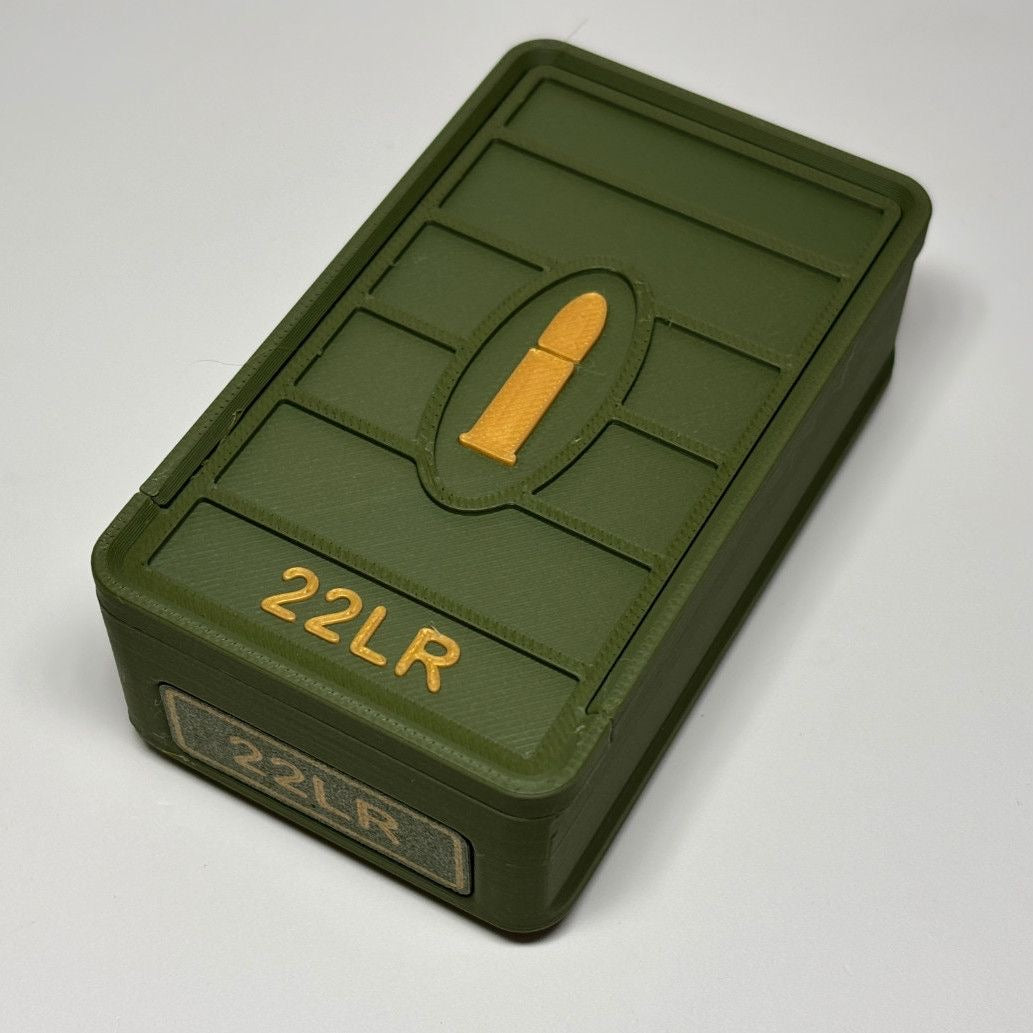 3D Printed 22LR Bullet Storage Box with Sliding Lid