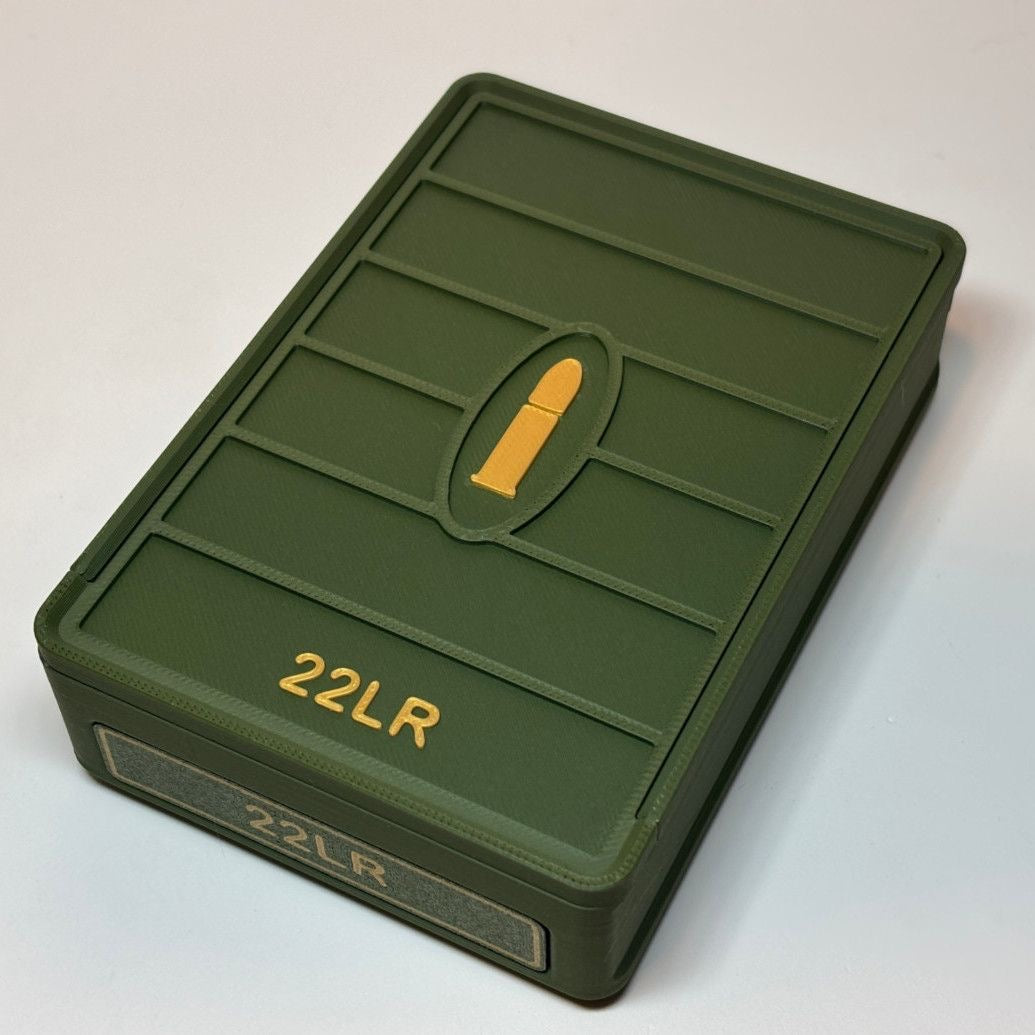 3D Printed 22LR Bullet Storage Box with Sliding Lid