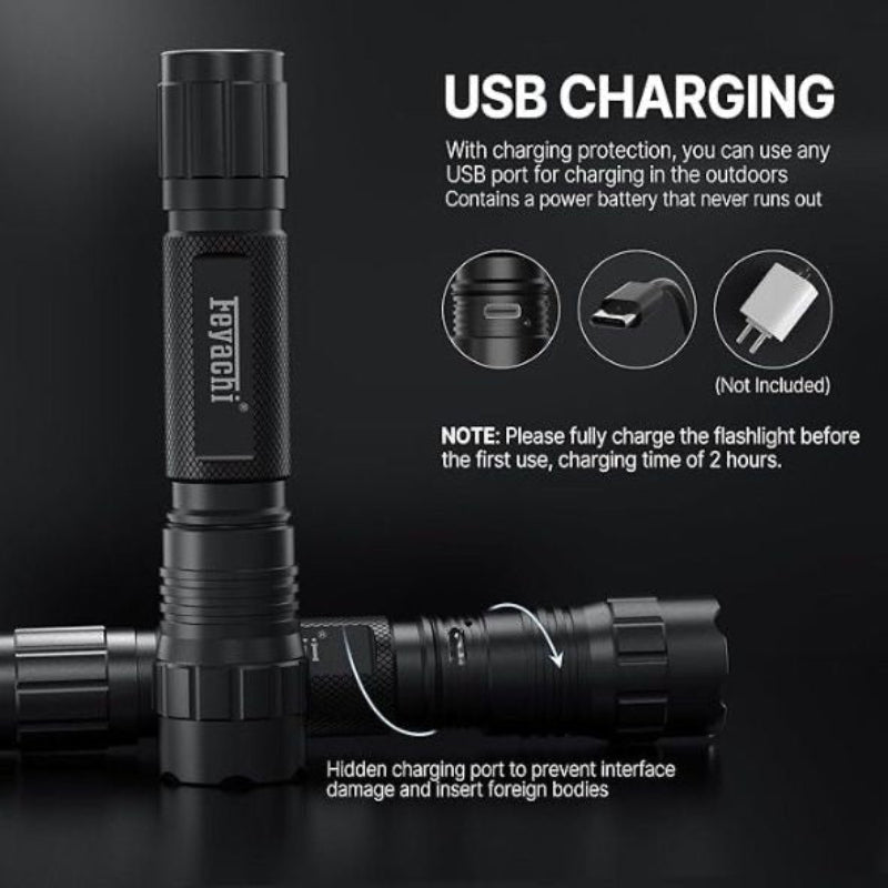 1500 Lumen High-Intensity Metal Tactical Flashlight