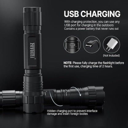 1500 Lumen High-Intensity Metal Tactical Flashlight
