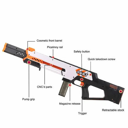 Worker Swift Hand-Pulled Foam Dart Blaster