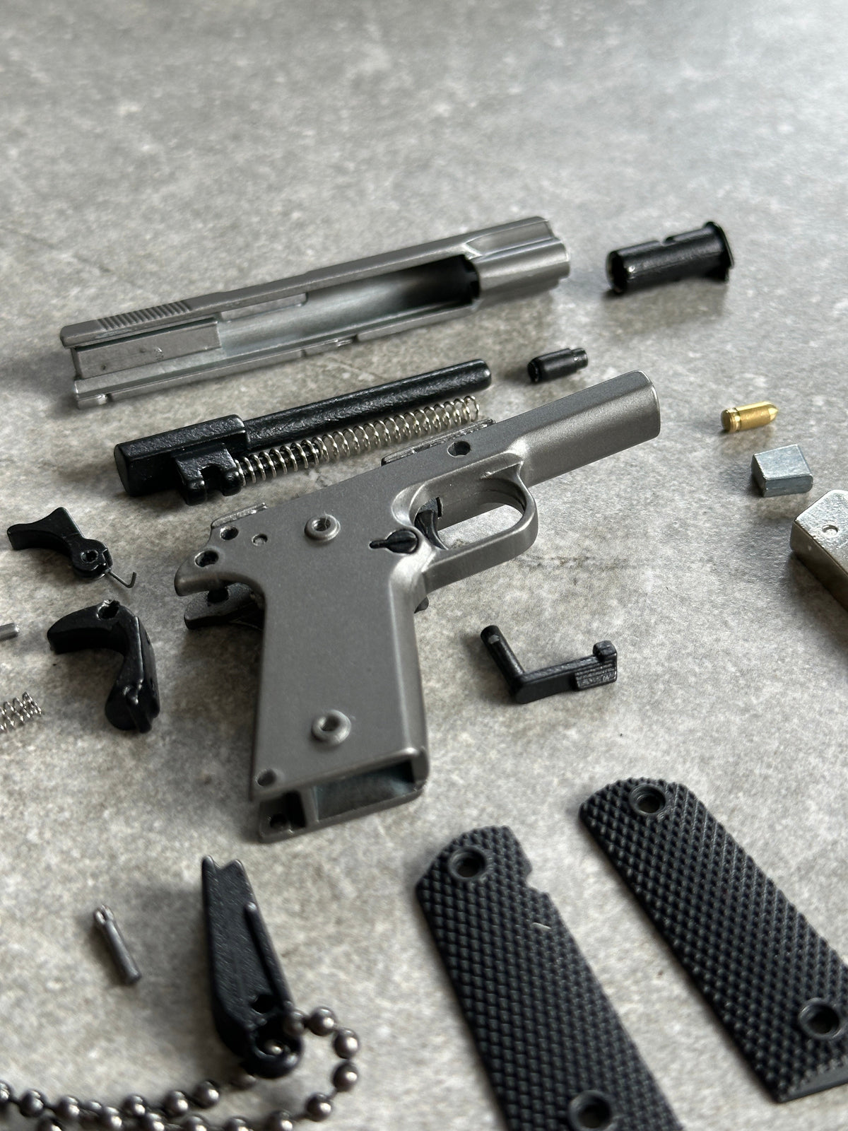 1911 Wooden Grip Tactical Keychain