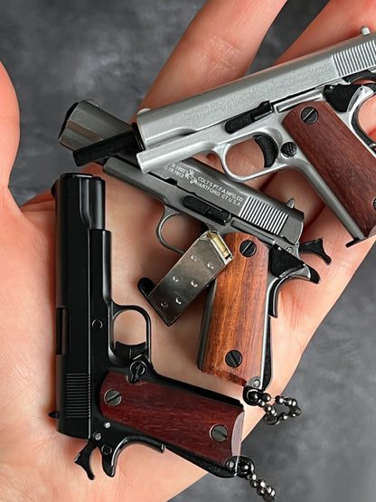1911 Wooden Grip Tactical Keychain