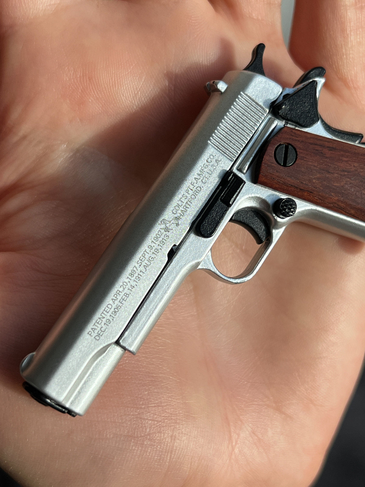 1911 Wooden Grip Tactical Keychain