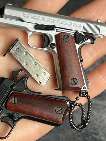 1911 Wooden Grip Tactical Keychain