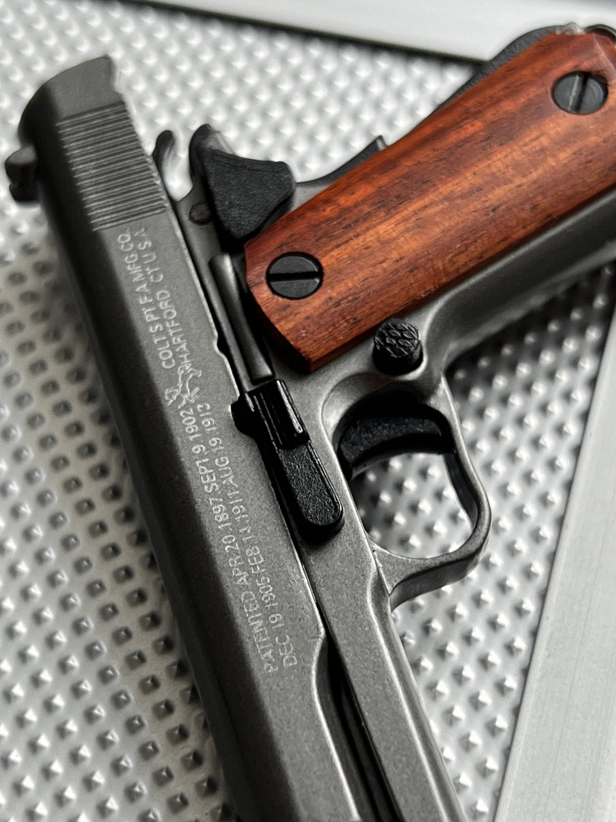 1911 Wooden Grip Tactical Keychain