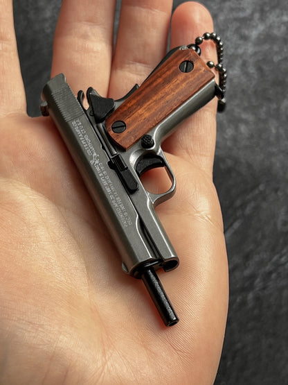 1911 Wooden Grip Tactical Keychain