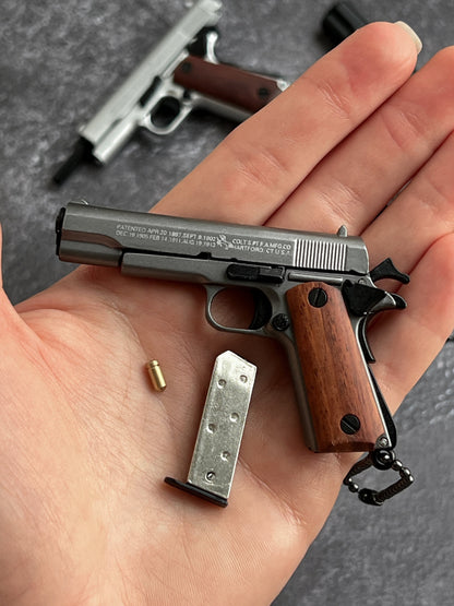 1911 Wooden Grip Tactical Keychain
