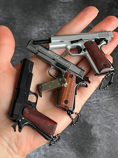 1911 Wooden Grip Tactical Keychain