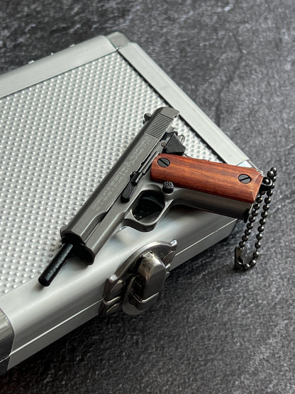 1911 Wooden Grip Tactical Keychain