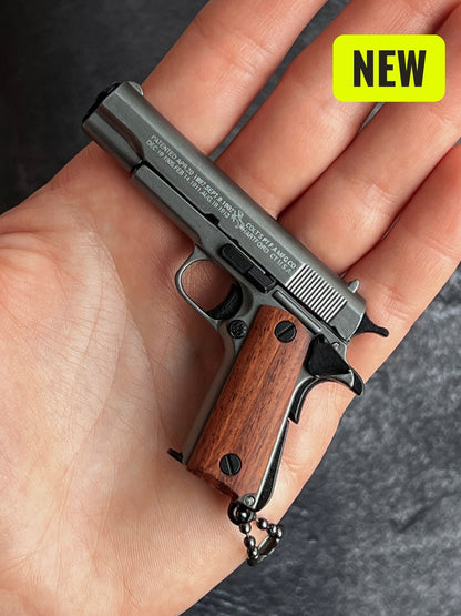 1911 Wooden Grip Tactical Keychain