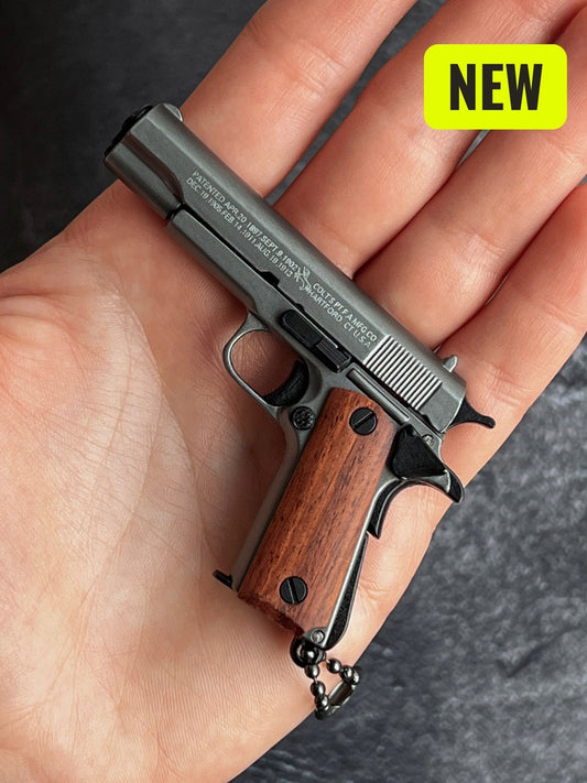 1911 Wooden Grip Tactical Keychain