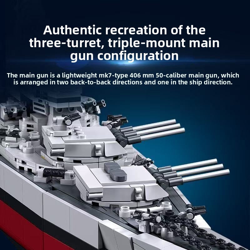 WWII USS Missouri Battleship Aircraft Carrier Military Building Block Model
