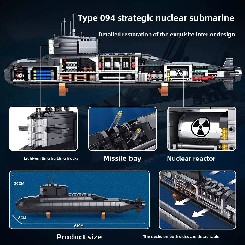 094 Type Strategic Nuclear Submarine Building Block Toy
