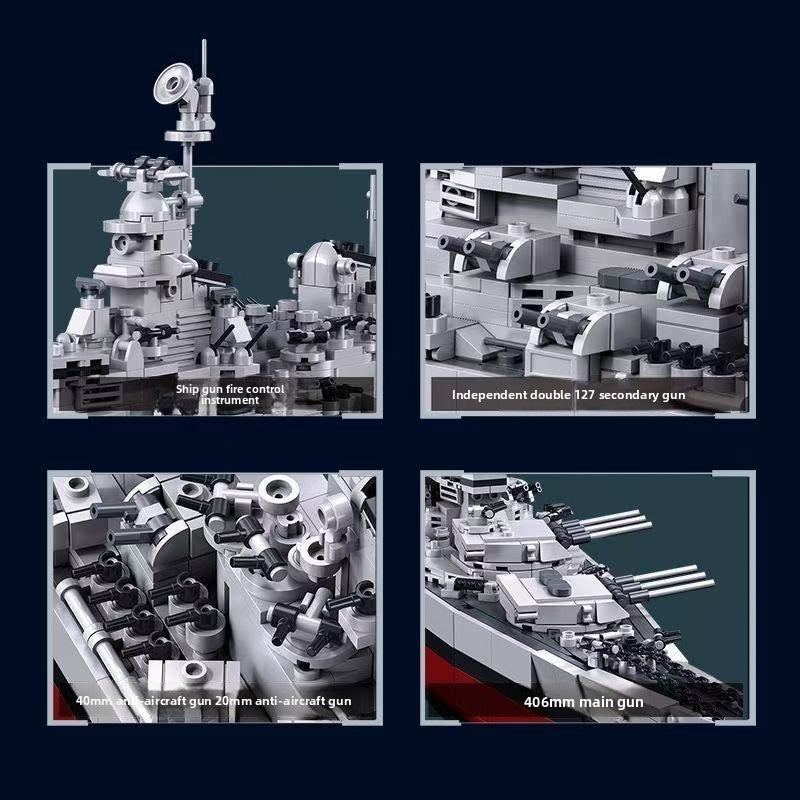 WWII USS Missouri Battleship Aircraft Carrier Military Building Block Model