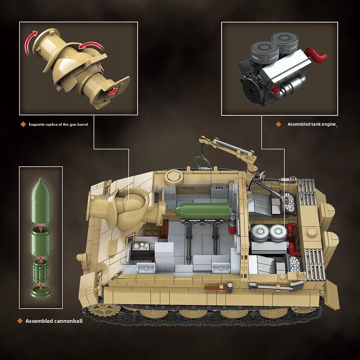 WWII German SturmTiger Tank Building Blocks