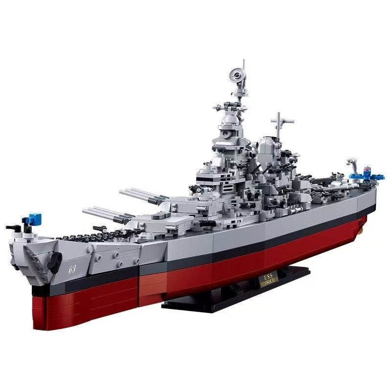 WWII USS Missouri Battleship Aircraft Carrier Military Building Block Model