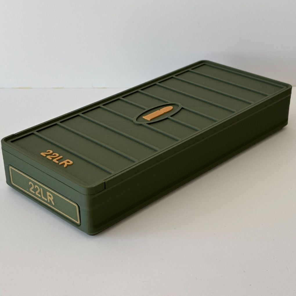 3D Printed 22LR Bullet Storage Box with Sliding Lid