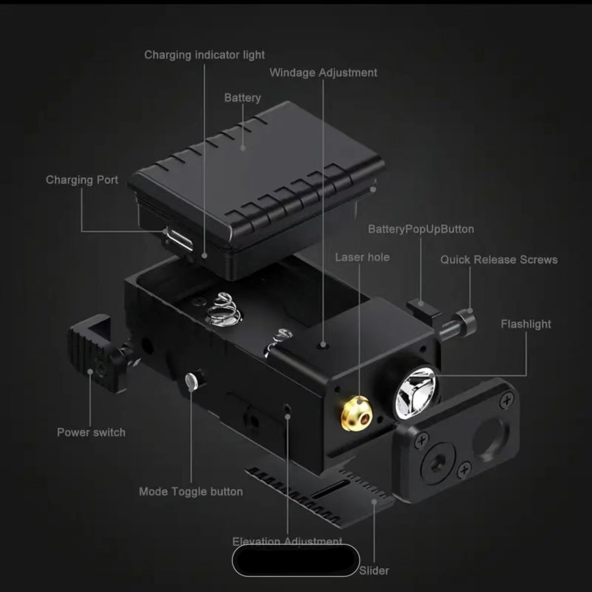 1000/1200 Lumen Under-Hang Metal Laser Flashlight