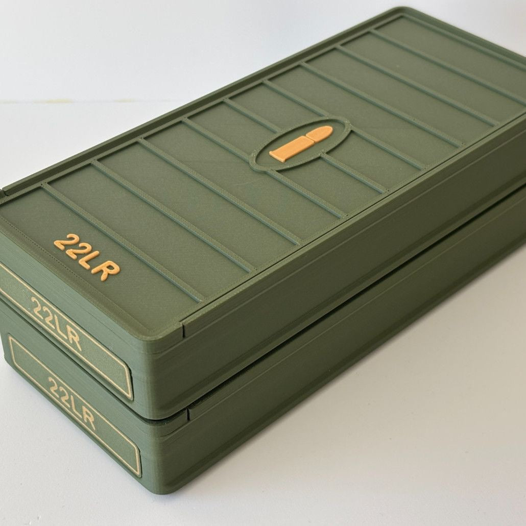 3D Printed 22LR Bullet Storage Box with Sliding Lid